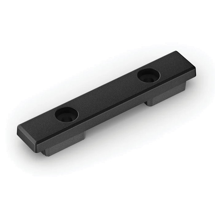 Garmin Foot Control Mount (For Spy Pole) 010-13404-21 is a black, rectangular mounting accessory with two screw holes, designed for secure attachment to fishing poles.