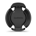 Garmin Gesture Remote Mount Kit 010-13404-11 in black plastic, circular design with secure mounting clips and Garmin logo centered for easy installation in marine electronics setups.