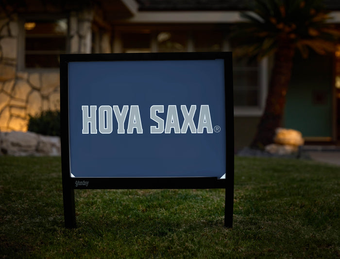 Georgetown University Hoya Saxa Blue Yardsy Sign - Hero