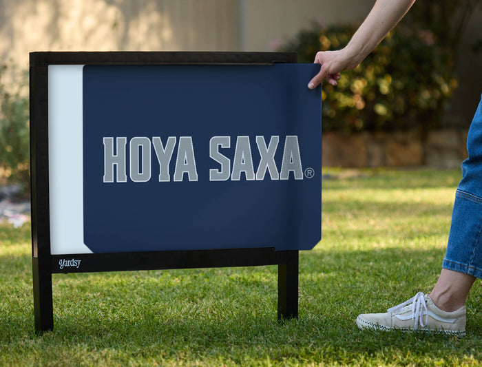 Georgetown University Hoya Saxa Blue Yardsy Sign - Interchangeable