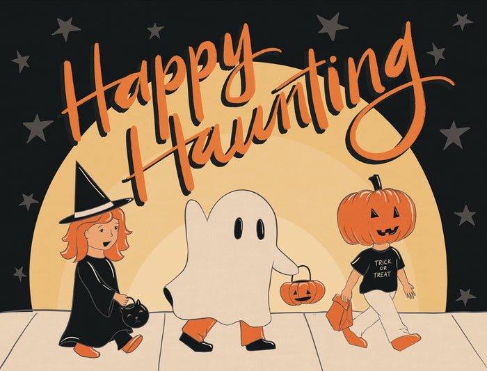 Happy Haunting Retro Halloween Yardsy Sign