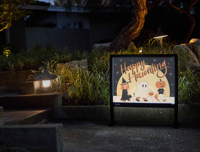 Happy Haunting Retro Halloween Yardsy Sign - Flat Feet
