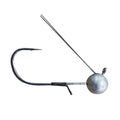 Hayabusa D-STRIKER Tungsten Mid Strolling Jighead fishing lure featuring a sharp curved hook with a polished tungsten weighted head designed for precise and effective fishing tackle use.