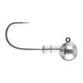 Hayabusa FPJ960 Jig Head fishing lure featuring a sharp single hook with a round, metallic weighted head designed for effective fishing tackle use.