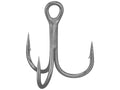 Hayabusa TBL930 Treble NRB Hooks featuring three sharp, rust-resistant metal barbed points with a circular eyelet for secure attachment to fishing lures or tackle.