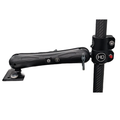 HD Innovations HD UMS Combo 9" Arm & Multi-Use Plate with black adjustable arm and mounting bracket attached to a carbon fiber pole, designed for versatile fishing tackle setups.
