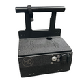 HD Innovations HDI Shuttle black textured fishing tackle accessory with mounting handle, control buttons, power outlet, and strap for securing equipment.