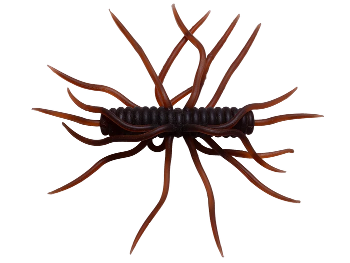 Hideup Coike Thunder Large (Elastomer) fishing lure in dark brown with multiple flexible legs designed to attract musky and other freshwater fish.