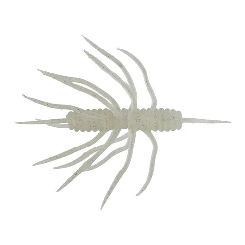 Hideup Coike Thunder Large (Elastomer) soft fishing lure with multiple flexible appendages, translucent pale blue color with black speckles, designed for musky fishing tackle.