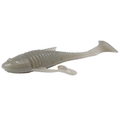 Soft plastic fishing lure in pearly white color with ribbed body and paddle tail, designed for freshwater fishing, labeled HMKL Alive Fat Coby (Tournament Pack).