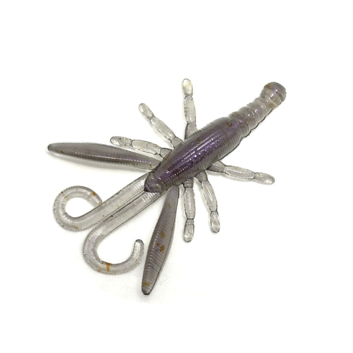 Soft plastic fishing lure in purple and gray tones shaped like a small creature with multiple appendages and curled tails, designed as the HMKL Alive Hog (Tournament Pack).