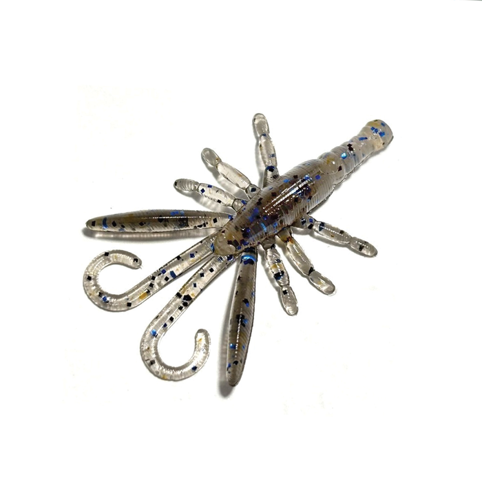 HMKL Alive Hog (Tournament Pack) soft plastic fishing lure designed to mimic aquatic prey with translucent body and blue and black speckles for musky fishing tackle.