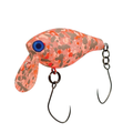 HMKL Crank 33 Une-R fishing lure with a pink and gray speckled body, blue eye detail, two sharp treble hooks, and a lip designed for effective water movement.