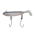 HMKL i-Bull 45 Area Ver. fishing lure featuring a sleek, metallic body with two sharp hooks and a clear, angled tail designed for realistic movement in water.