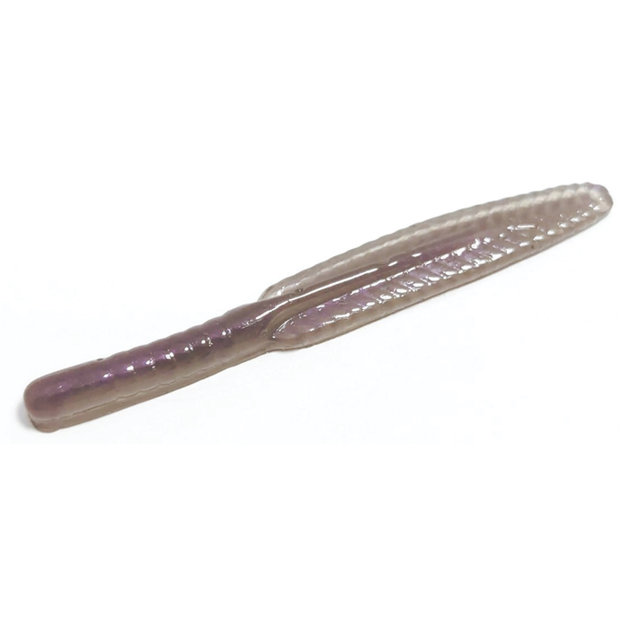 HMKL Paku Leech soft plastic fishing lure in translucent purple and beige hues, designed to mimic natural bait for effective fishing tackle use.