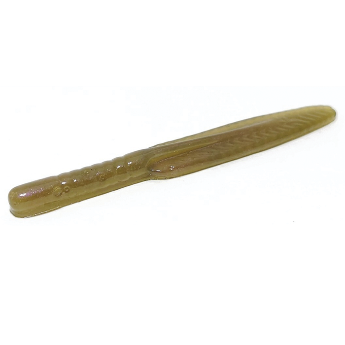 HMKL Paku Leech fishing lure in translucent brown with a slender, segmented body designed for lifelike movement, ideal for freshwater fishing tackle.