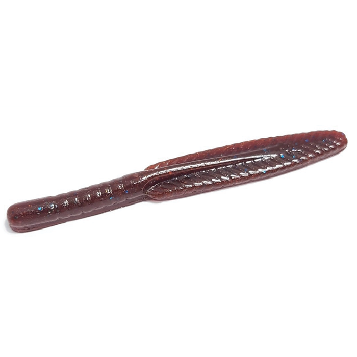 HMKL Paku Leech soft fishing lure in dark brown with subtle blue flecks, designed for musky and freshwater fishing tackle applications.
