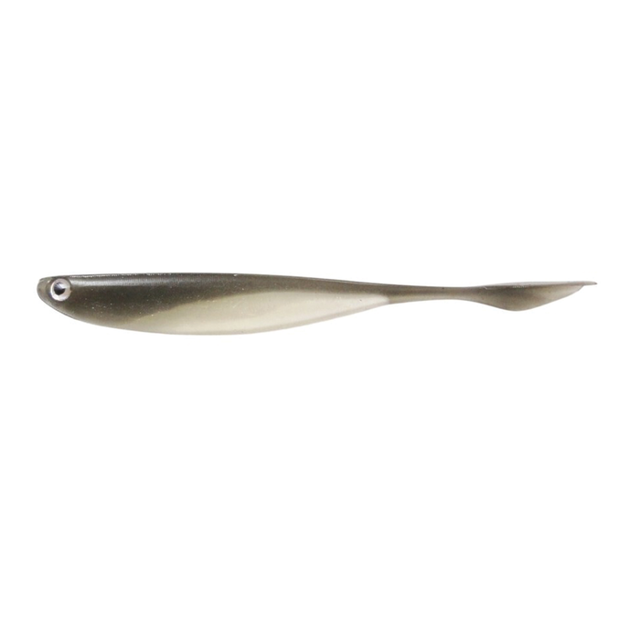 HMKL Super Alive Shad fishing lure in natural silver and gray tones with a slender, lifelike body and a paddle tail designed to mimic baitfish movement for effective fishing tackle use.