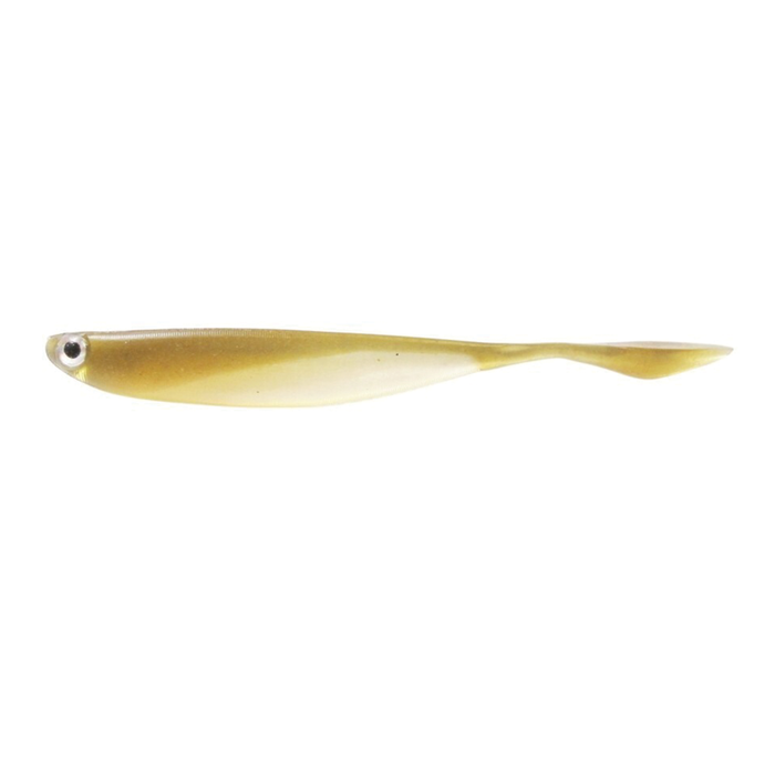 HMKL Super Alive Shad fishing lure in brown and cream colors with a streamlined body and paddle tail designed to mimic a small baitfish for effective fishing tackle.