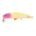 HMKL Wake Jordan 75 fishing lure in a gradient pink, yellow, and cream color with a clear lip and two treble hooks, designed for effective fishing tackle use.