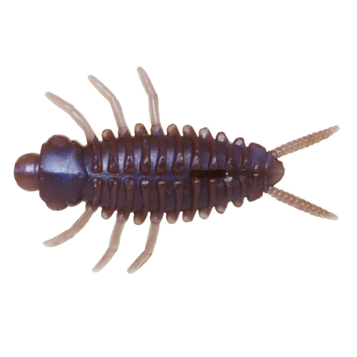 Issei Bibibi Chu soft fishing lure in dark color, designed with segmented body and multiple appendages to mimic natural prey for effective fishing tackle use.