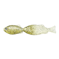 Issei Gill Gill soft fishing lure in translucent pale green with black speckles, designed to mimic small baitfish for effective fishing tackle use.