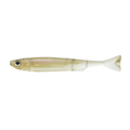 Issei Liar Minnow (Kozakana Worm) fishing lure designed to mimic a small baitfish with a translucent body and paddle tail for lifelike movement in water.