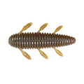Issei Shizumi Mushi 3.2" soft fishing lure in brown with segmented body and six small leg-like appendages, designed for effective fishing tackle use.