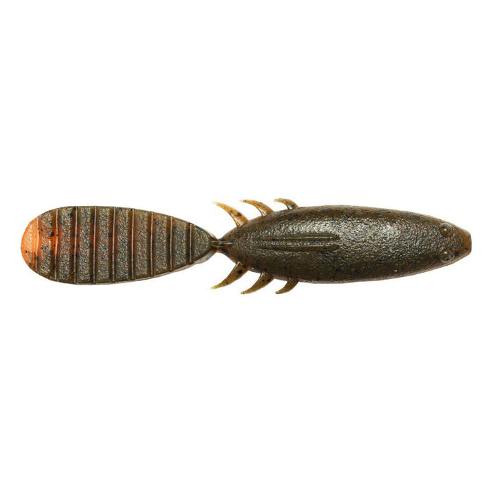 Keitech 3.5" Paddlin Beaver fishing lure in dark natural colors with segmented paddle tail and detailed body designed for musky and other freshwater fishing.