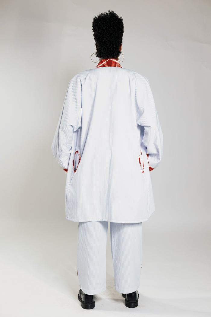 Kimono - White Rib / Deep Red