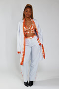 Kimono - White Rib / Orange