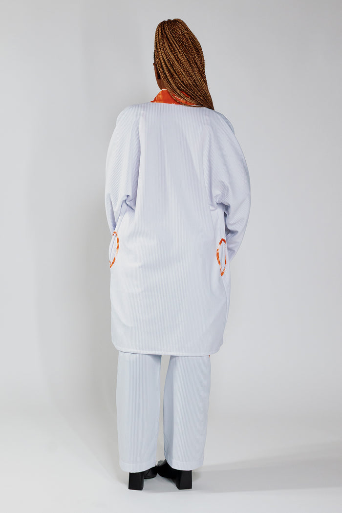 Kimono - White Rib / Orange