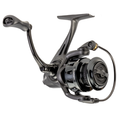 Lew's Custom Spinning Reel in black with ergonomic handle and smooth spool design, ideal for fishing tackle and precise casting in freshwater and saltwater environments.