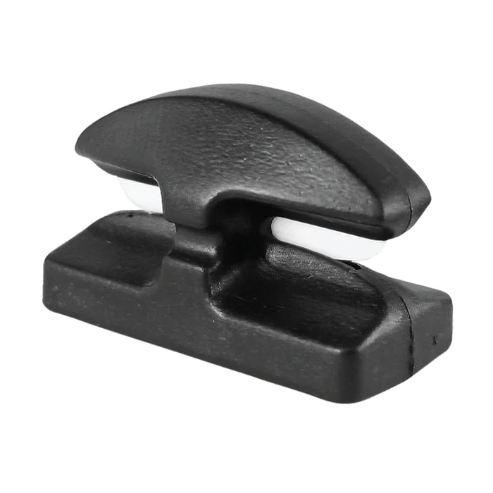 Line Cutterz Peel & Stick Flat Mount (Ceramic Blade) fishing tackle accessory with a compact black plastic body and sharp ceramic blade for easily cutting fishing lines.