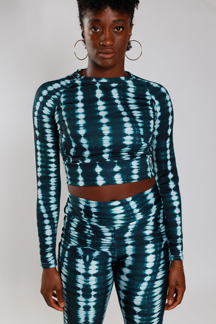 Long Sleeve Stretch Top - Deep Green