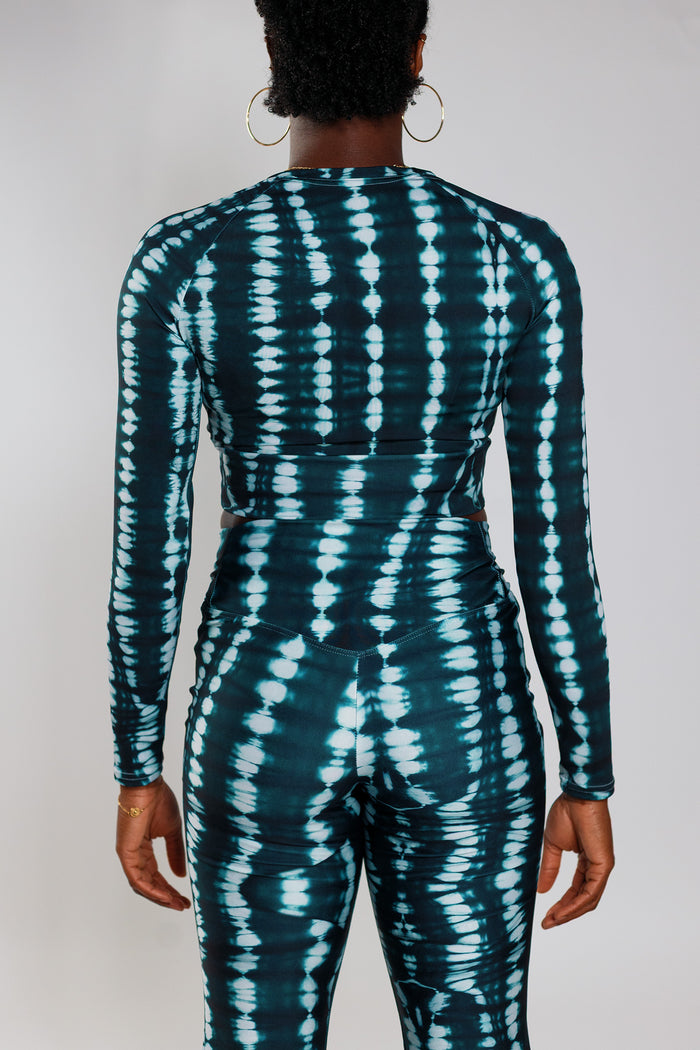 Long Sleeve Stretch Top - Deep Green