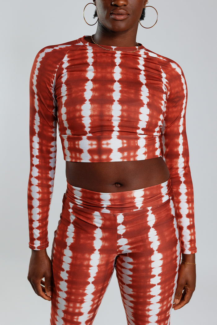 Long Sleeve Stretch Top - Deep Red