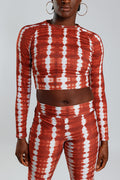 Long Sleeve Stretch Top - Deep Red
