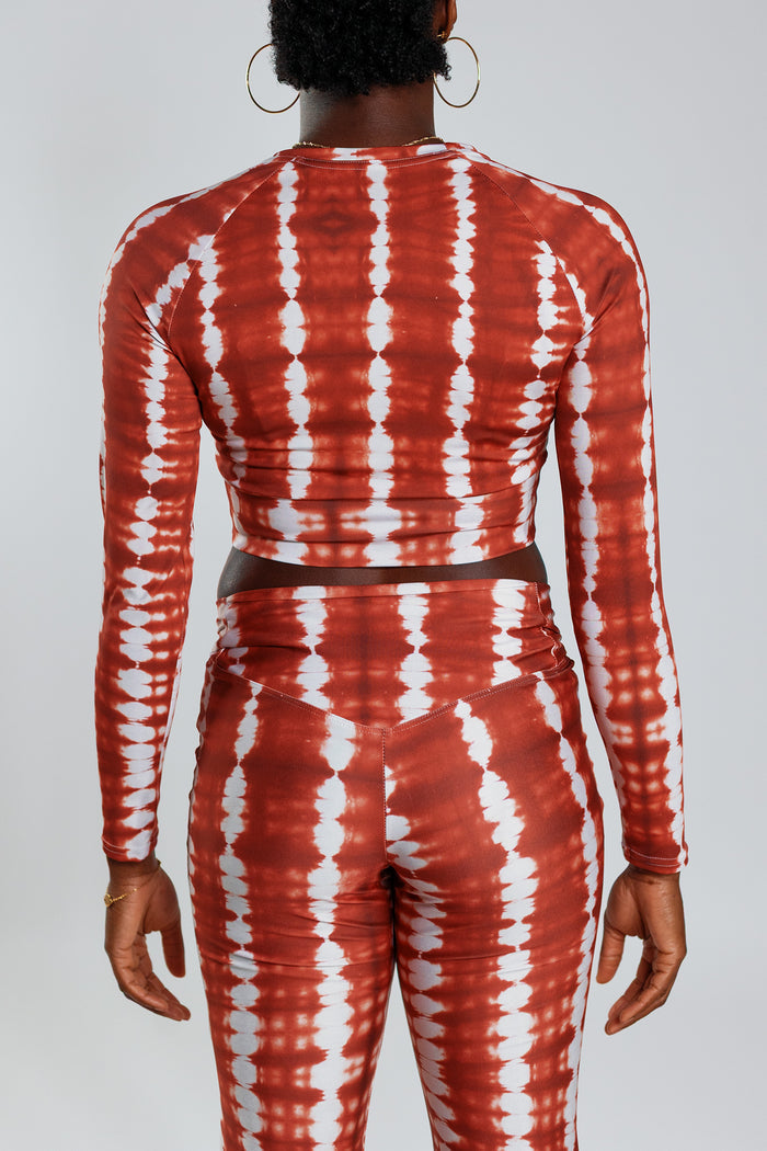 Long Sleeve Stretch Top - Deep Red