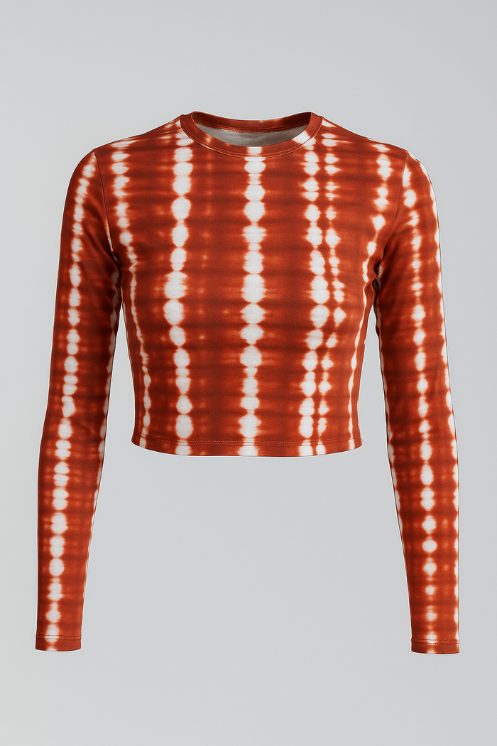 Long Sleeve Stretch Top - Deep Red
