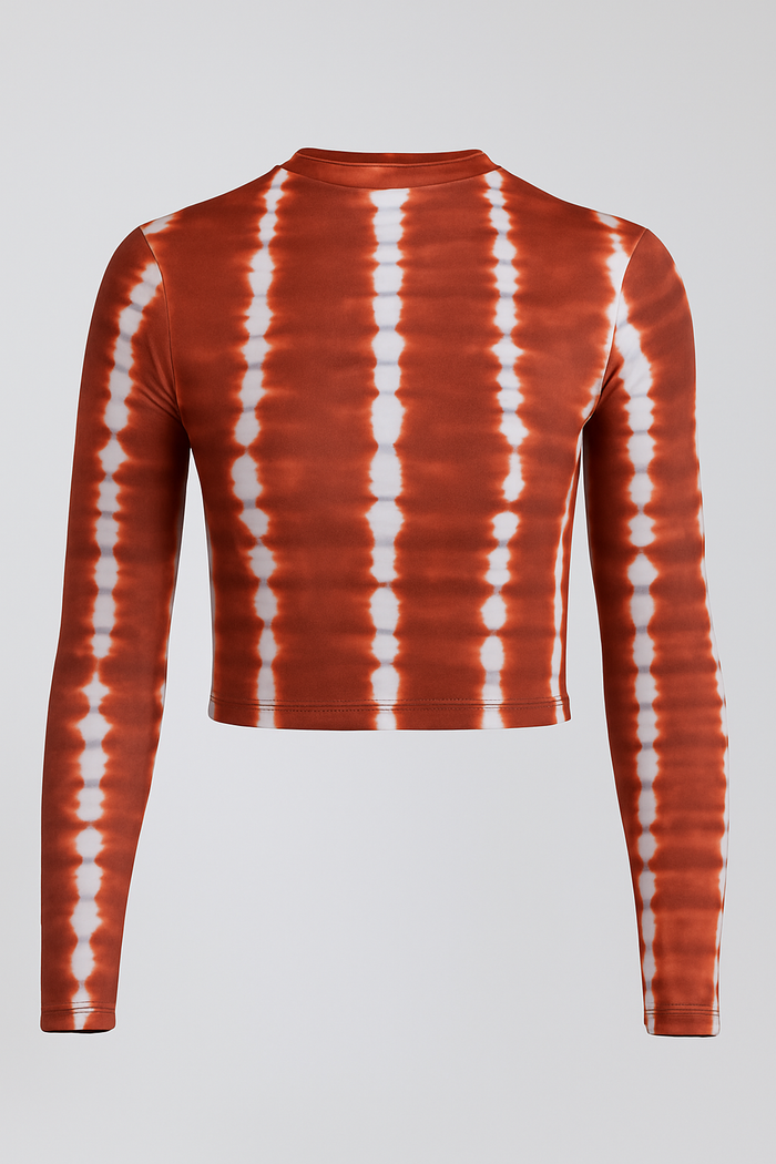 Long Sleeve Stretch Top - Deep Red