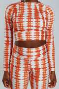 Long Sleeve Stretch Top - Orange
