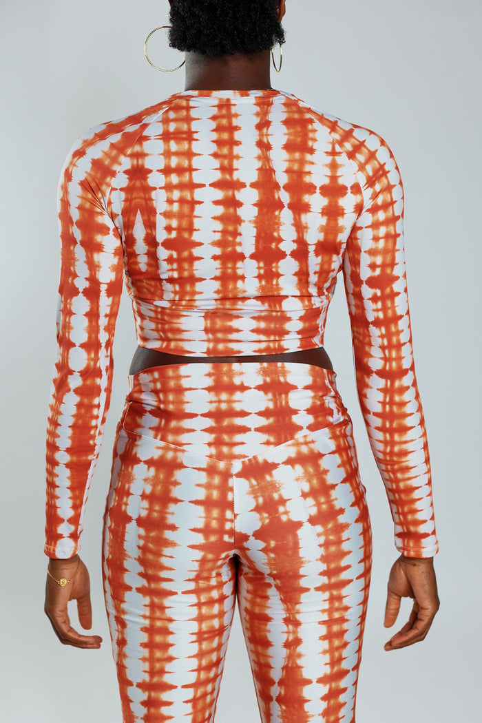 Long Sleeve Stretch Top - Orange