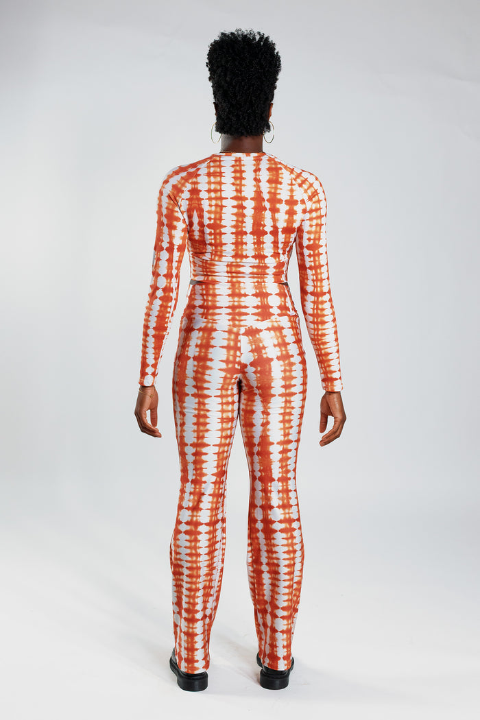 Long Sleeve Stretch Top - Orange