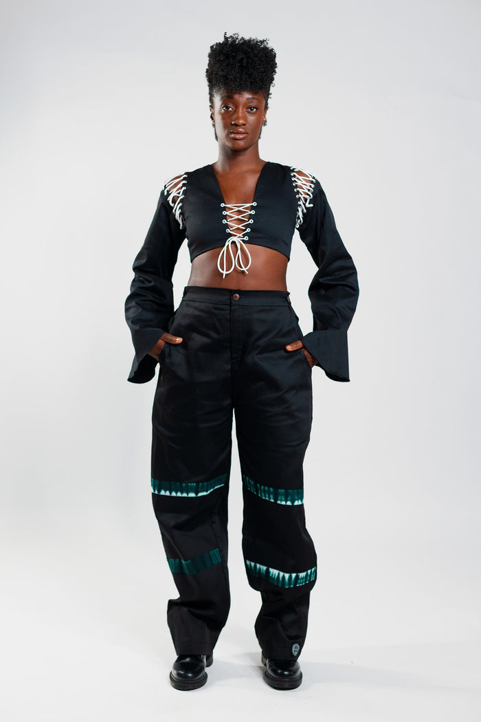 Loose Fit Cargo Trousers - Cargo Black / Deep Green