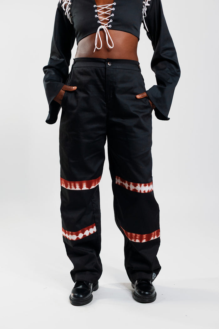 Loose Fit Cargo Trousers - Cargo Black / Deep Red
