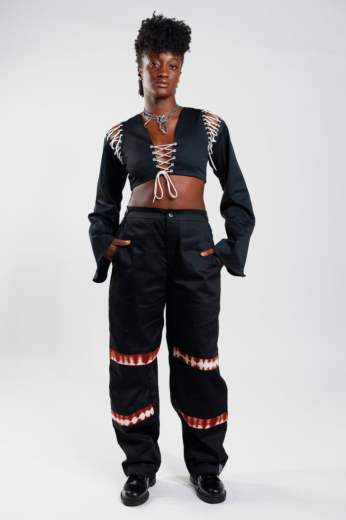 Loose Fit Cargo Trousers - Cargo Black / Deep Red