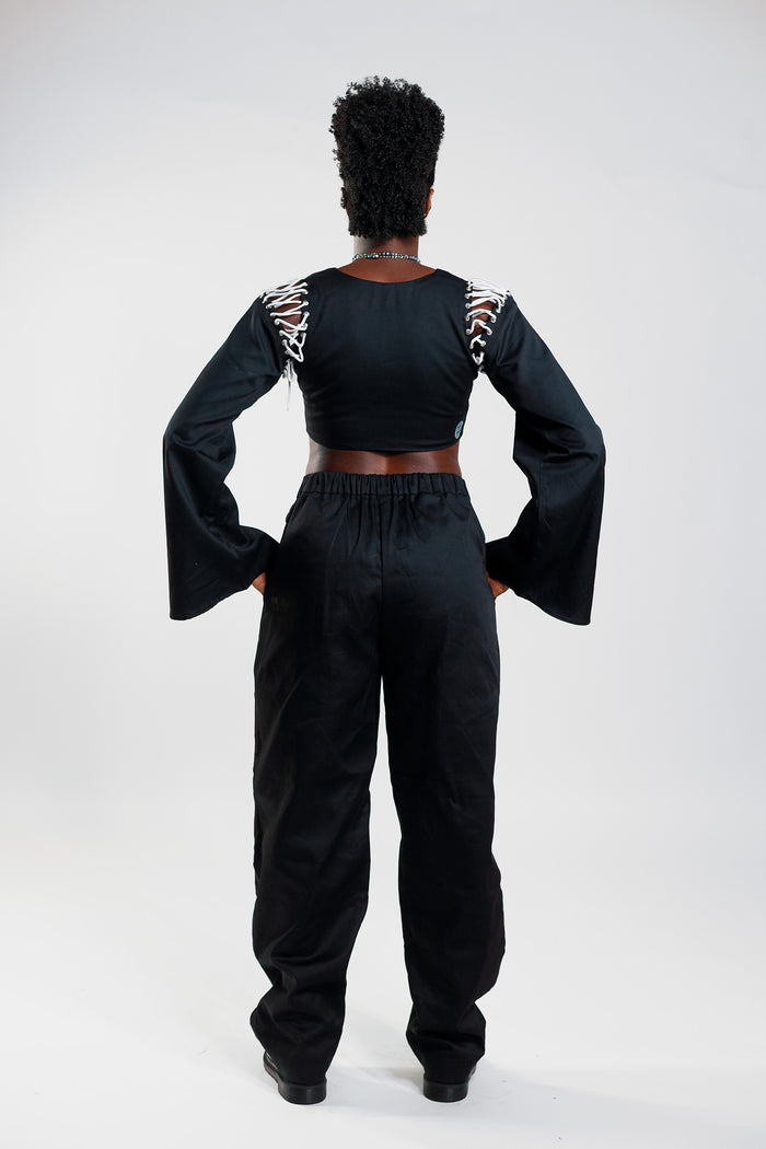 Loose Fit Cargo Trousers - Cargo Black / Deep Red