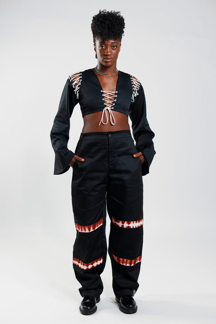 Loose Fit Cargo Trousers - Cargo Black / Deep Red