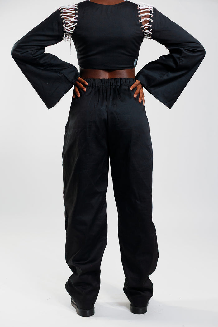 Loose Fit Cargo Trousers - Cargo Black / Deep Red